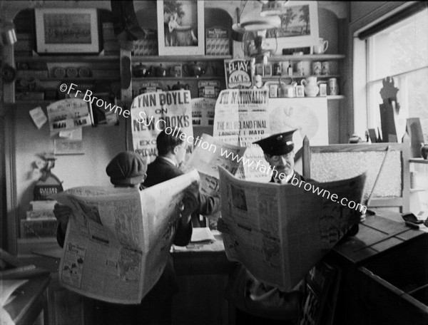 INTERIOR OF GLEEEESON'S POST OFFICE READING IRISH INDEPENDANT